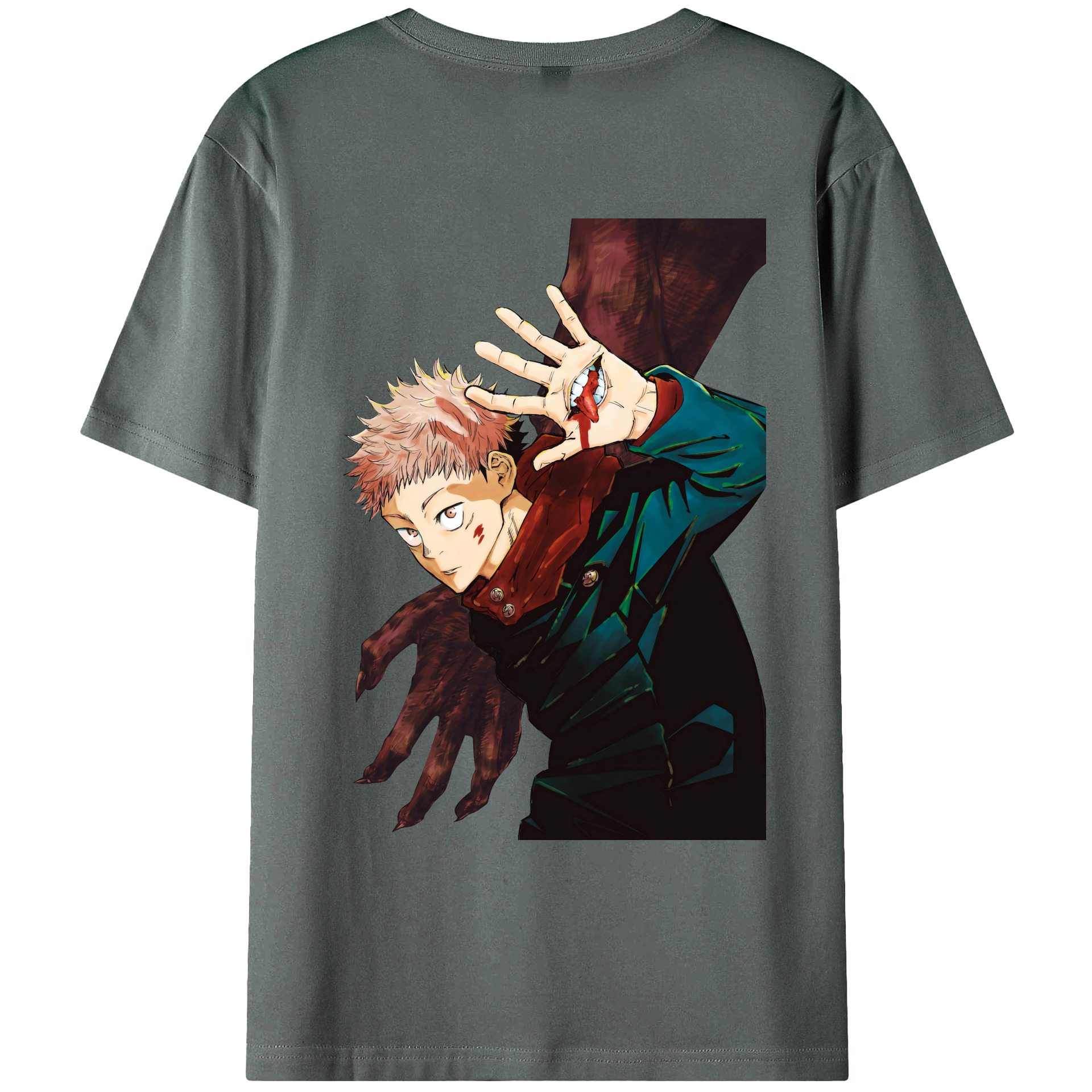 （画像用） 呪術廻戦 Jujutsu Kaisen 綿100％ メンズ半袖Tシャツ（バックプリント） 通気性